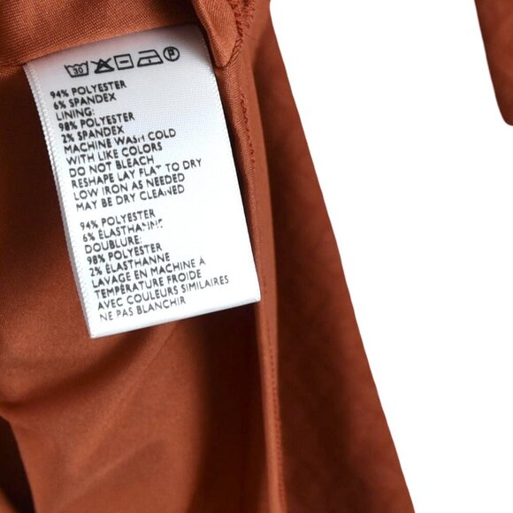 COOPERATIVE Urban Outfitters Rust Orange Skater Dress Deep V Medium M - Picture 5 of 8